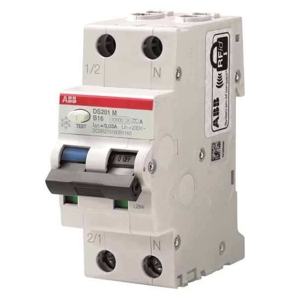 Personskyddsautomat ABB 2CSR275480R1164 10kA, C-karakteristik, typ APR DS201M M C16 APR30