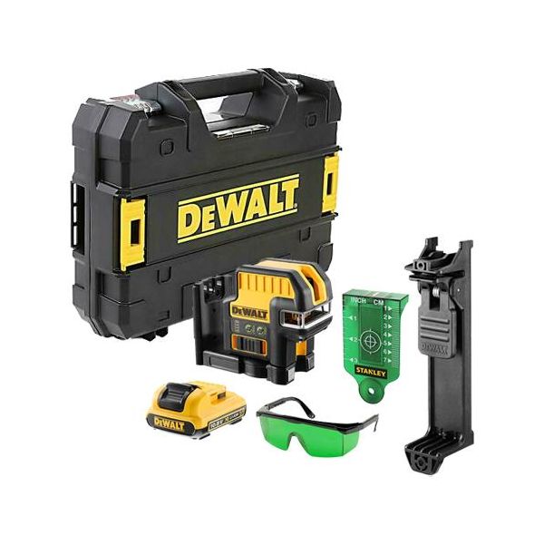 2-Pisteen laser Dewalt DCE0822D1G lisävarusteilla, vihreä säde