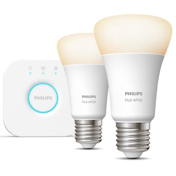 Startpakke Philips Hue White for smartbelysning, 2 x 9 W