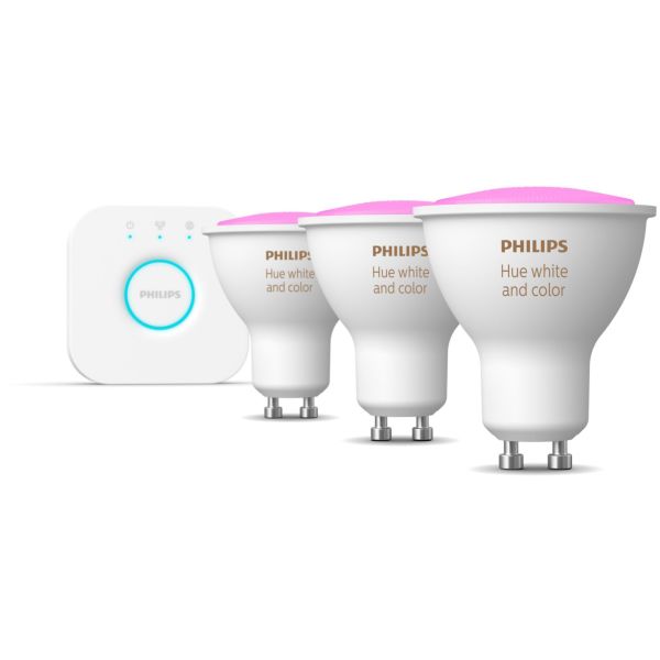 Startpakke Philips Hue White and Color Ambiance for smartbelysning, 3 x 5,7 W