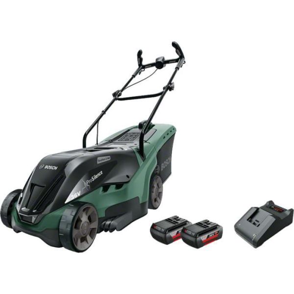 Gräsklippare Bosch DIY Universal Rotak 36-560 med 2 st 2,0Ah batterier och laddare