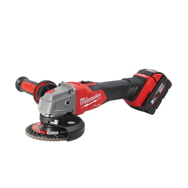 Kulmahiomakone Milwaukee M18FSAG125XB502X mukana akku ja laturi