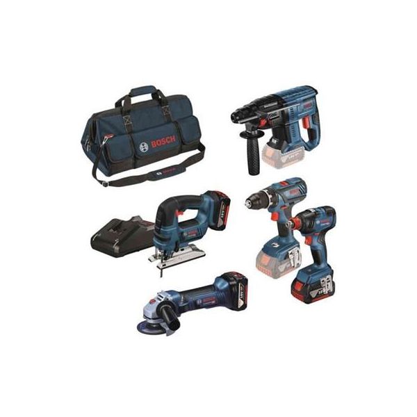 Verktygspaket Bosch GSR/GST/GWS/GDX/GBH med väska och laddare