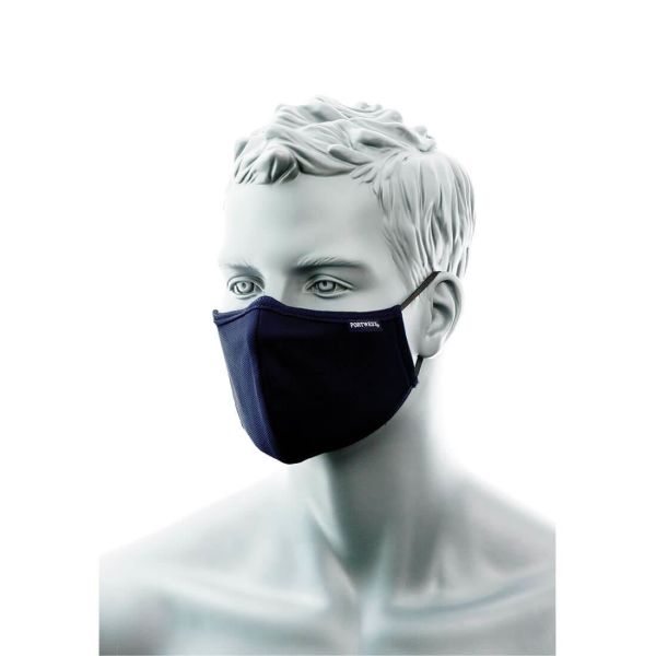 Ansiktsmask Portwest CV35 3-lagers, med näsband, 25-pack Marinblå