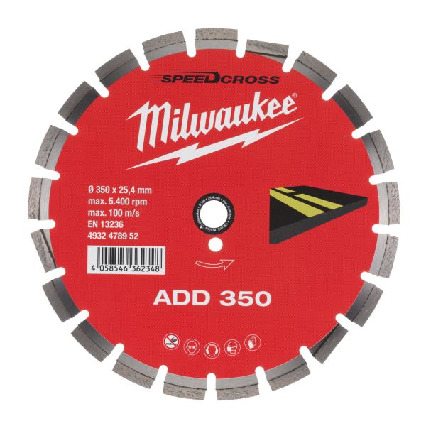 Diamantkappskive Milwaukee ADD ASFALT 350 Skivediameter 350 mm